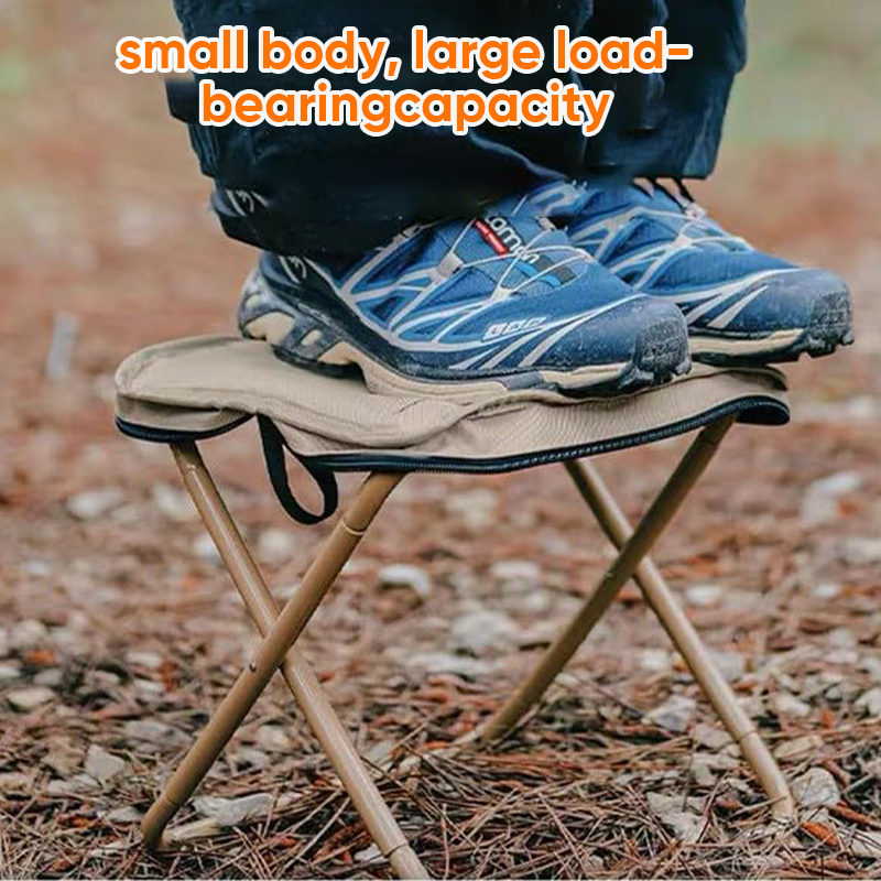 Folding Stool Carbon Steel X-Frame Supports Up To 331 lb