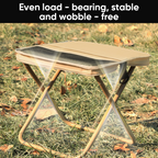 Folding Stool Carbon Steel X-Frame Supports Up To 331 lb