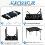 Folding Table Adjustable Height Weather-Resistant Iron