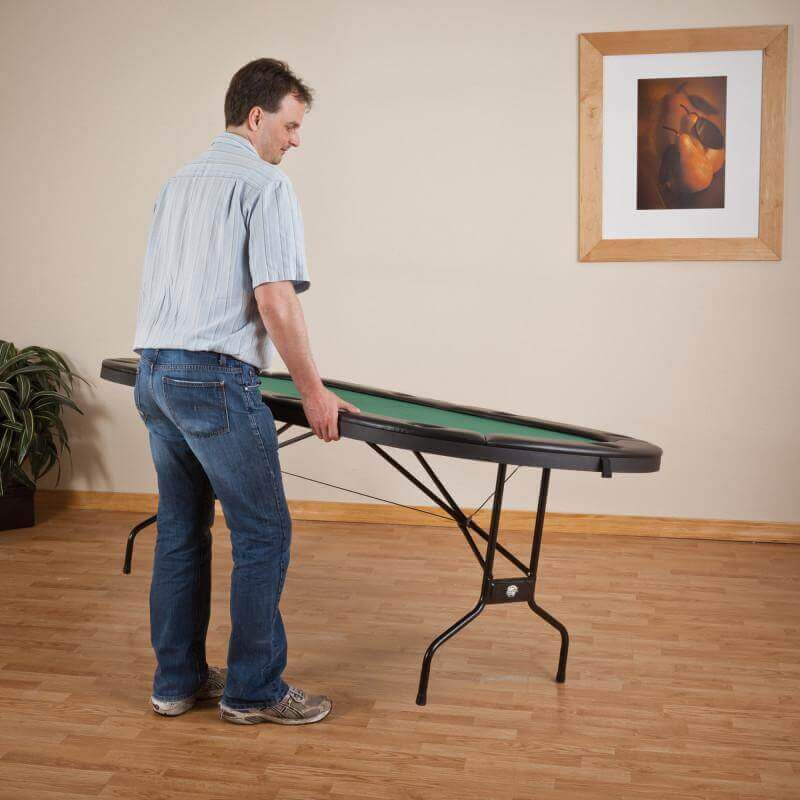 Folding Texas Holdem Table Casino-Grade Cloth Cushioned Rail