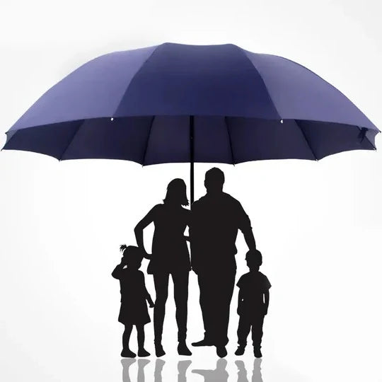 Folding Umbrella Extra-Large Canopy Wind-Resistant Frame & Compact Fold