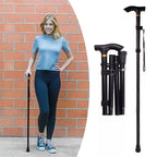 Folding Walking Cane Telescopic Aluminum Non-Slip Tip