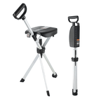 Folding Walking Stick With Seat & Adjustable Height