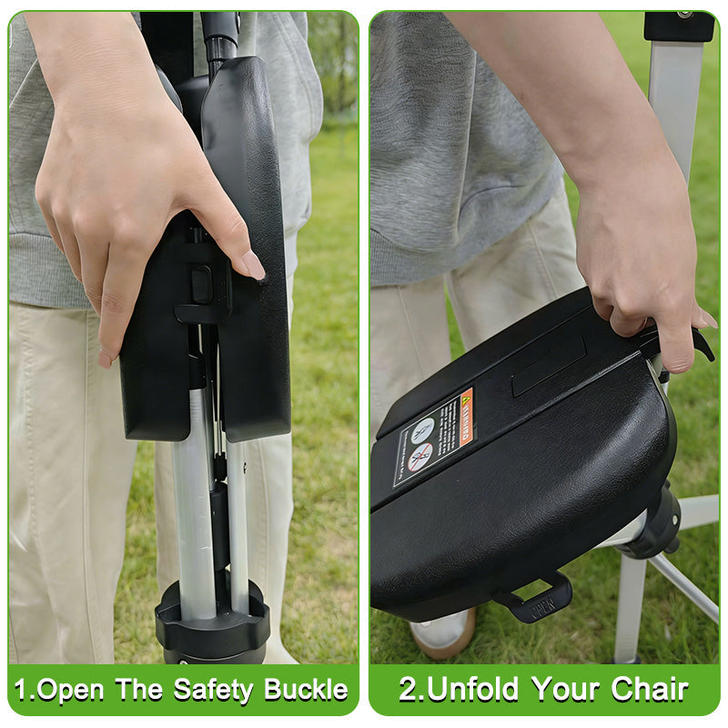 Folding Walking Stick With Seat & Adjustable Height