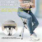 Folding Walking Stick With Seat & Adjustable Height