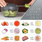 Food Chopper Pull-String Stainless Steel Blades