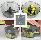 Food Chopper Pull-String Stainless Steel Blades
