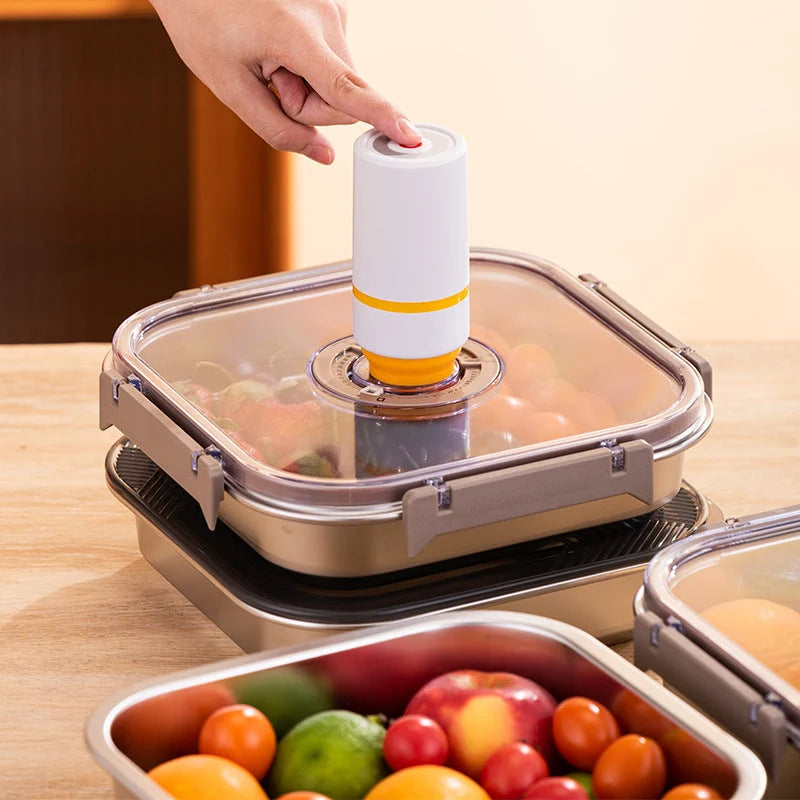 Food Container Set Vacuum-Sealed Stainless Steel Set of 2