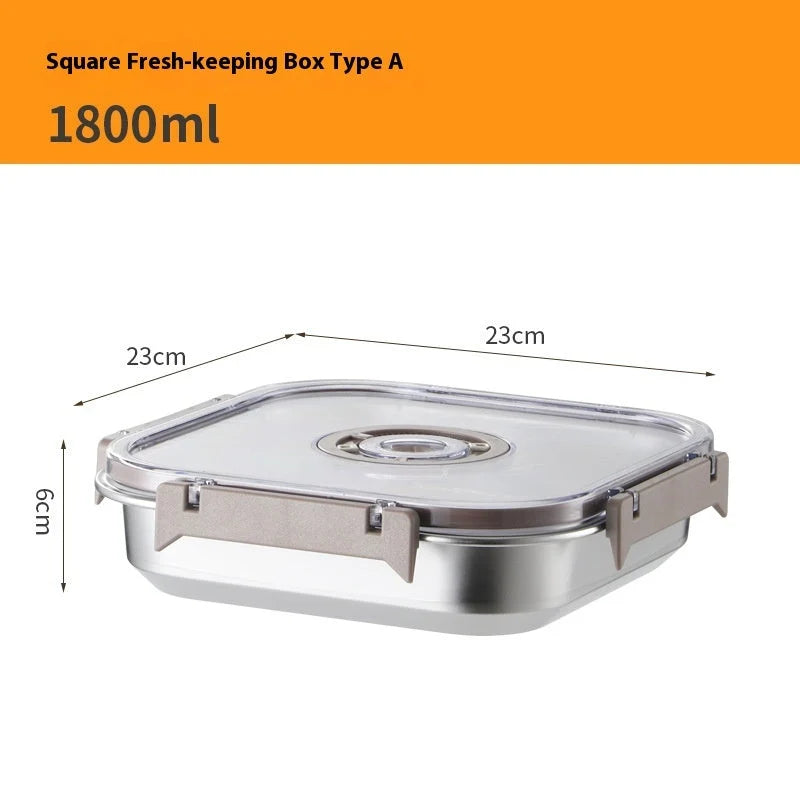Food Container Set Vacuum-Sealed Stainless Steel Set of 2