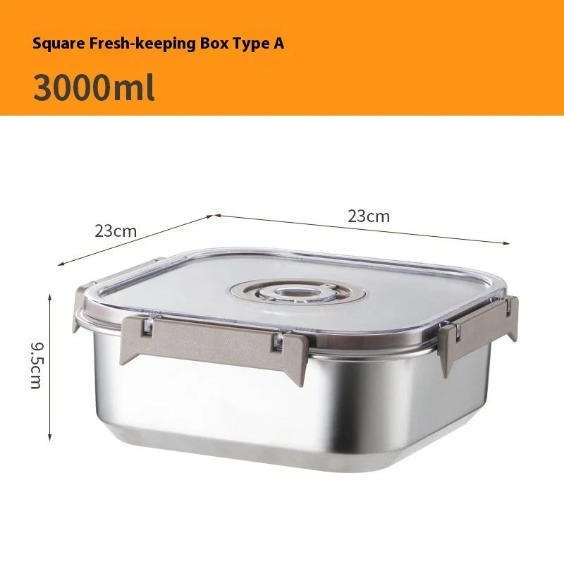 Food Container Set Vacuum-Sealed Stainless Steel Set of 2