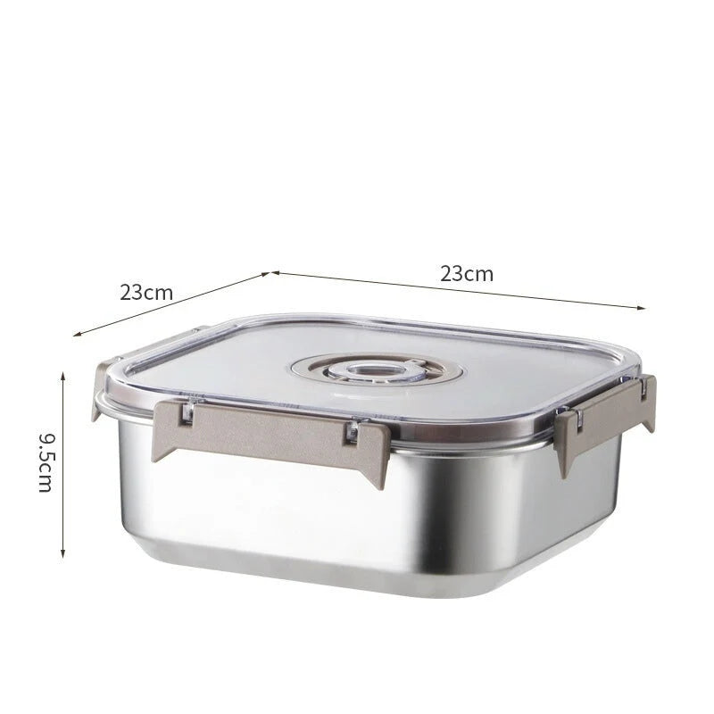 Food Container Set Vacuum-Sealed Stainless Steel Set of 2