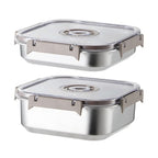 Food Container Set Vacuum-Sealed Stainless Steel Set of 2