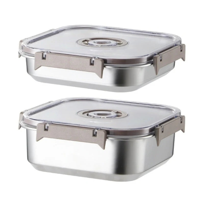 Food Container Set Vacuum-Sealed Stainless Steel Set of 2