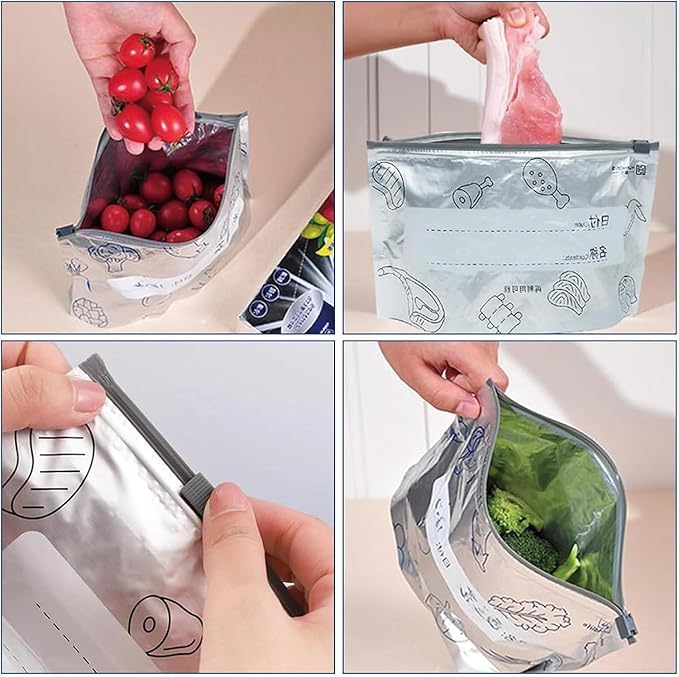 Food Storage Bags Airtight Aluminum Reusable Set of 20