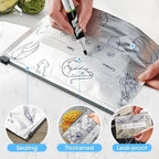Food Storage Bags Reusable Airtight Zipper & Writable Surface