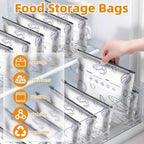 Food Storage Bags Reusable Airtight Zipper & Writable Surface