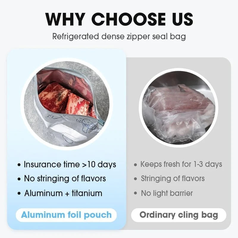 Food Storage Bags Reusable Airtight Zipper & Writable Surface