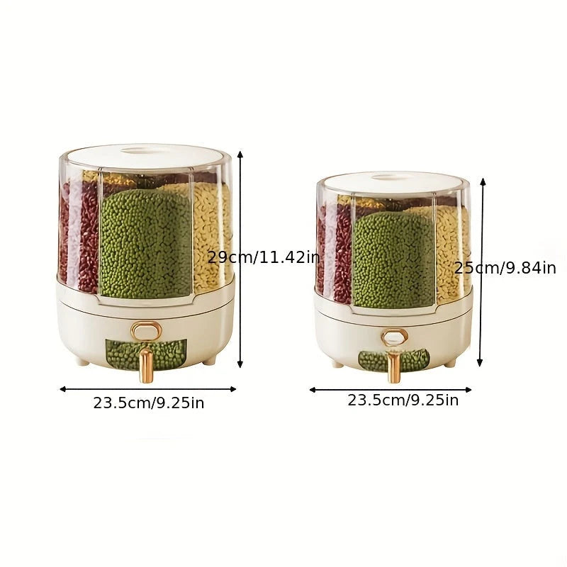Food Storage Container 360 Degree Rotating Airtight & Moisture-Proof