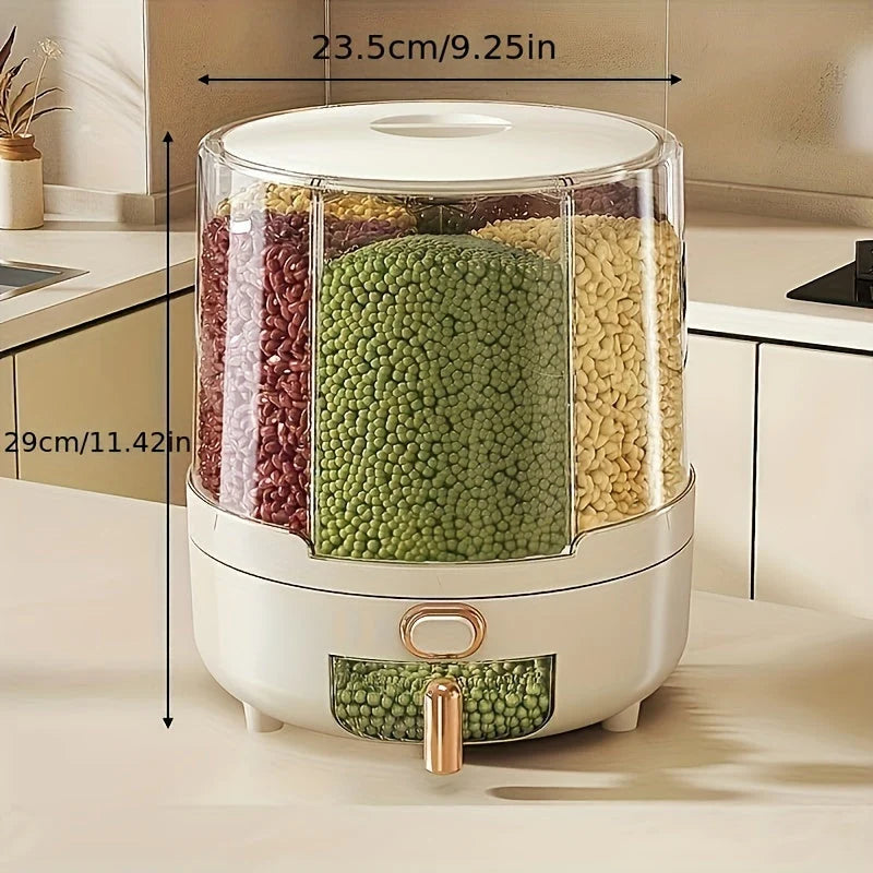 Food Storage Container 360 Degree Rotating Airtight & Moisture-Proof