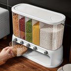 Food Storage Container Five-Compartment Airtight Push-Button Dispensers