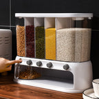 Food Storage Container Five-Compartment Airtight Push-Button Dispensers