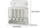 Food Storage Container Five-Compartment Airtight Push-Button Dispensers