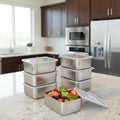 Food Storage Container Set Stainless Steel Stackable & Leakproof
