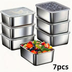 Food Storage Container Set Stainless Steel Stackable & Leakproof