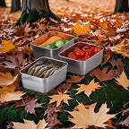 Food Storage Container Set Stainless Steel Stackable & Leakproof