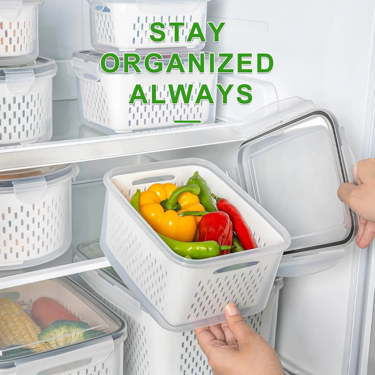 Food Storage Set Removable Colander Leak-Proof Set of 5