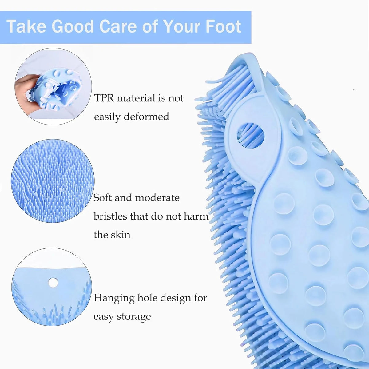Foot Massage Mat Silicone Bristles & Non-Slip Suction