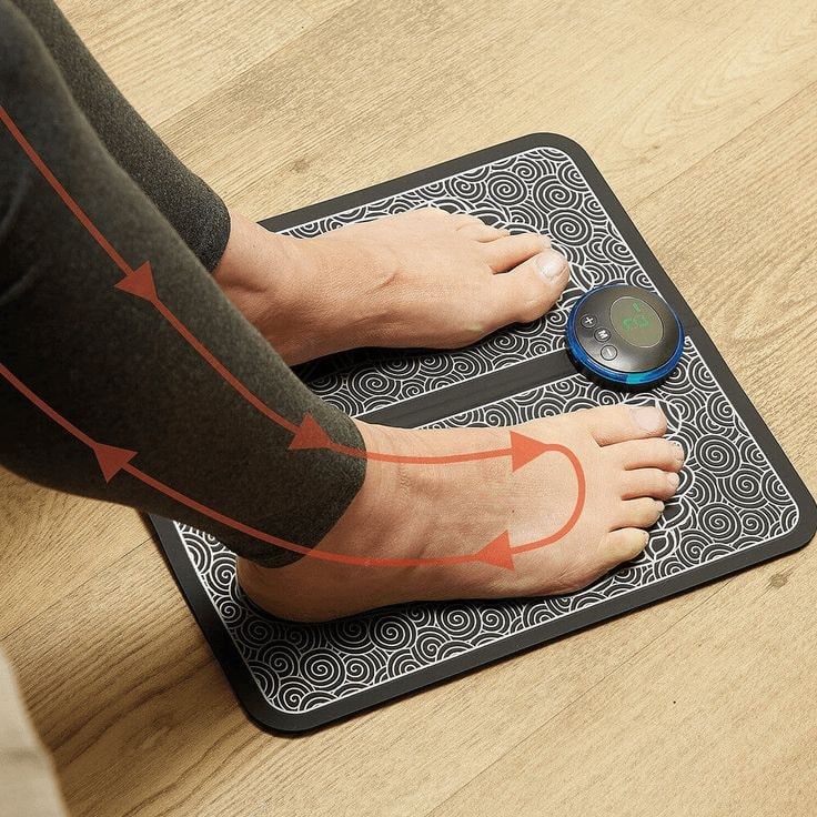 Foot Massager Mat EMS Therapy Cordless LED Controller