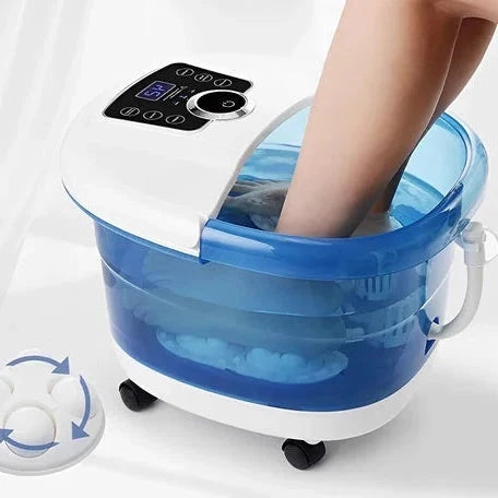 Foot Spa Massager Adjustable Heat & Bubble Massage Textured Rollers