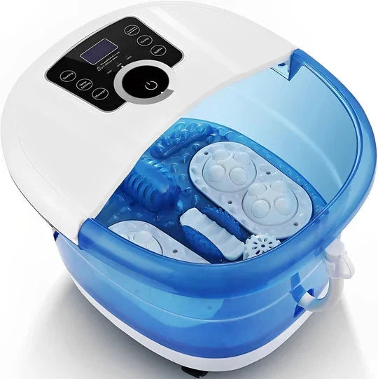Foot Spa Massager Adjustable Heat & Bubble Massage Textured Rollers