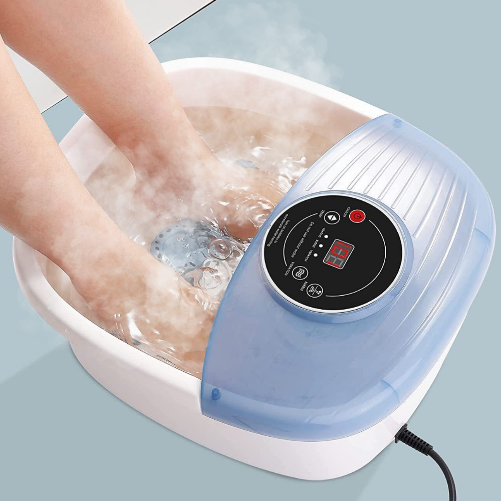Foot Spa Massager Quick Heat Vibrating Rollers Bubble Bath