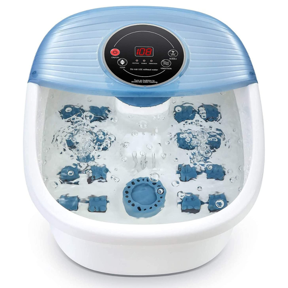 Foot Spa Massager Quick Heat Vibrating Rollers Bubble Bath