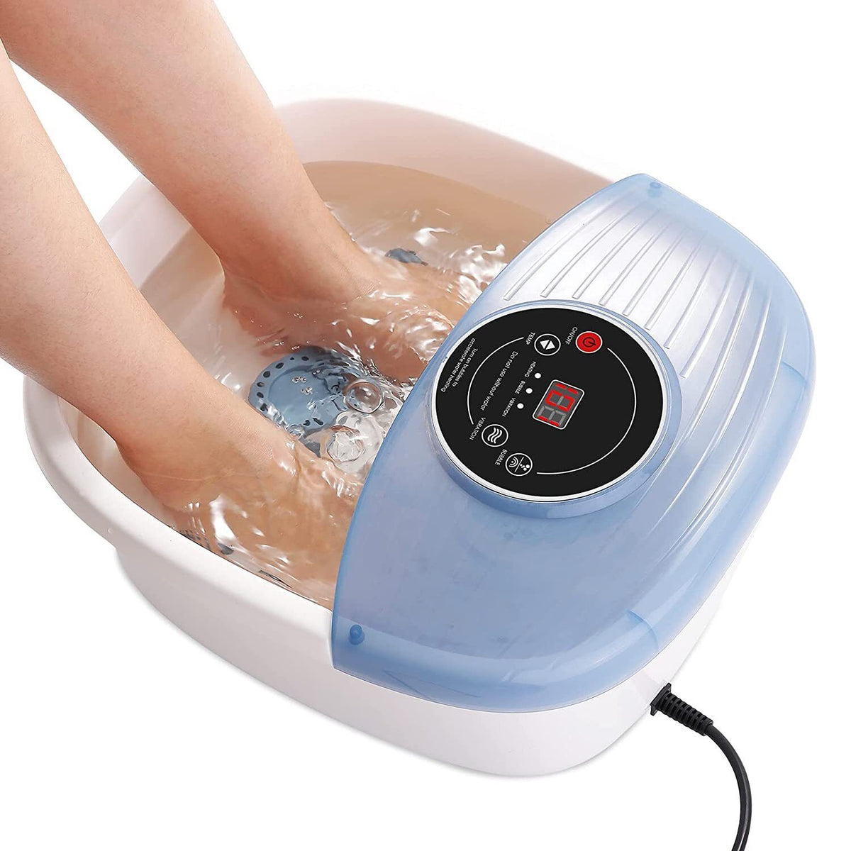Foot Spa Massager Quick Heat Vibrating Rollers Bubble Bath