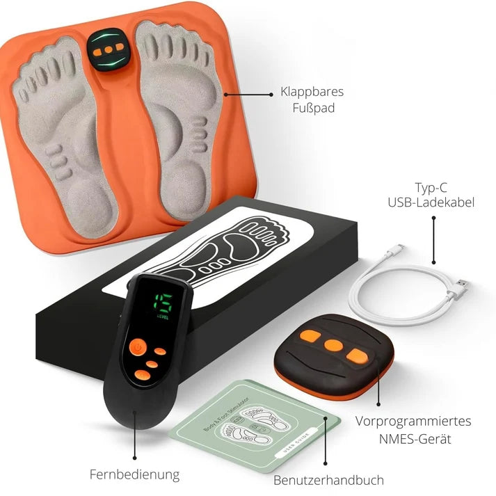 Foot Stimulator NMES Copper Fiber Cushion USB Rechargeable Remote