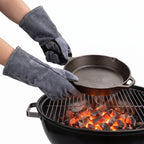 Forearm Heat-Resistant Gloves Cowhide Leather 932°F 16-Inch