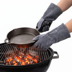 Forearm Heat-Resistant Gloves Cowhide Leather 932°F 16-Inch