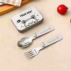 Fork & Spoon Set Folding Stainless Steel Travel Case