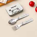 Fork & Spoon Set Folding Stainless Steel Travel Case