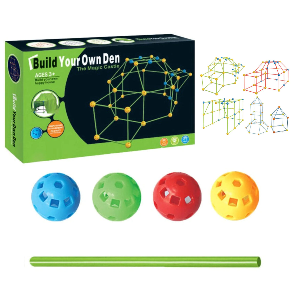 Fort Building Kit Modular STEM 72 Or 144 Pieces