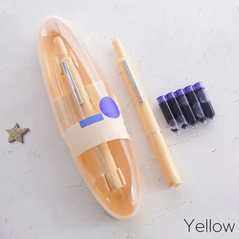 Fountain Pen Retractable Capless Fine Metal Nib