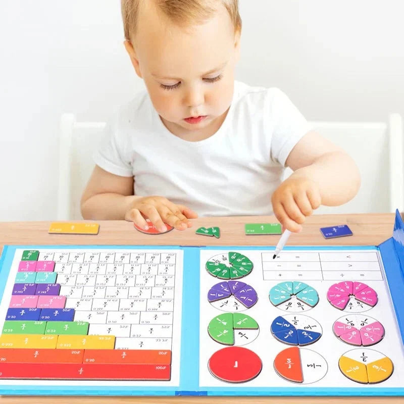 Fraction Learning Book Magnetic Pieces Hands-On Portable