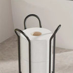 Freestanding Chrome-Plated Iron Toilet Roll Stand (Holds 3 Rolls)