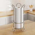 Freestanding Chrome-Plated Iron Toilet Roll Stand (Holds 3 Rolls)