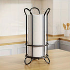 Freestanding Chrome-Plated Iron Toilet Roll Stand (Holds 3 Rolls)