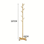Freestanding Coat Rack Metal 8 Hooks & Stable Cross Base