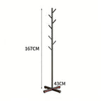 Freestanding Coat Rack Metal 8 Hooks & Stable Cross Base